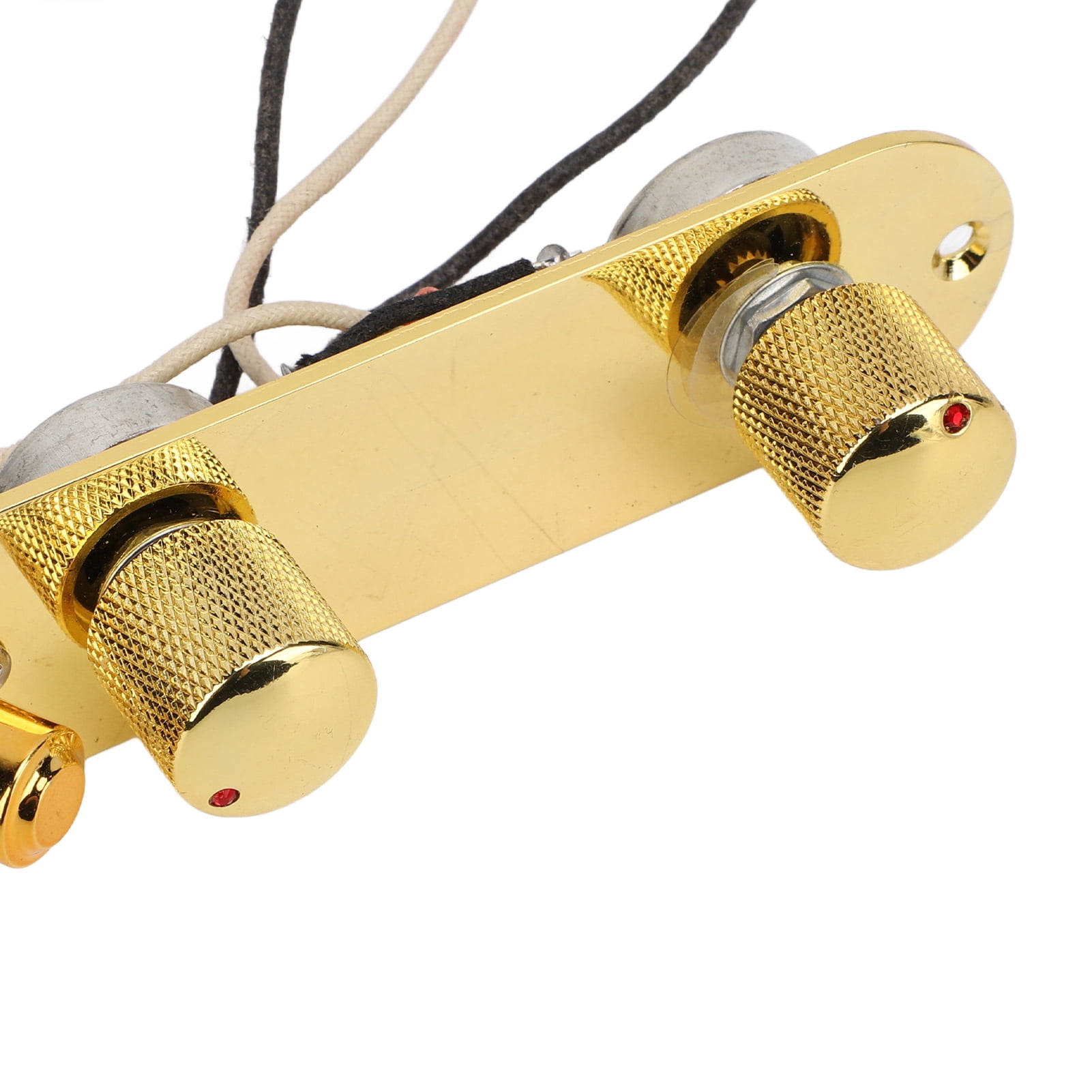 YAHHU Prewired Guitar Control Plate Replacement Parts with 5 Way Switch 250K Potentiometers Volume Tone Controls Plate for Telecaster Electric Guitars, High Precision Assembly, Gold, 9.45 inches