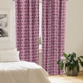 thumbnail image 2 of Ambesonne Garden Art Window Curtains, Roses and Gerbera, Each 28" W x 63" L, Pink Pale Green, 2 of 4