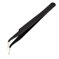 thumbnail image 5 of Pinzas para pestañas de 2 piezas, pinzas para extensión de pestañas de acero inoxidable, pinzas para pestañas con punta recta y curva (negro), 5 of 5