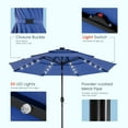 thumbnail image 6 of EDX 10ft 3-Tier Solar Patio Umbrella with 32 LED Lights, Outdoor Umbrellas with Push Button Tilt and Crank,Navy Blue, 6 of 9