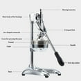thumbnail image 6 of Ergonomic Handle Manual Juicer Hand Operated Vegetable Squeezer Lemon Oranges Juices Extractor with Comfortable Grip, 6 of 9