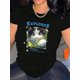 thumbnail image 1 of Camisetas para mujer, lindas camisetas con estampado gráfico, de manga corta, estilo casual, para veranoEveryday Comfort) Women's "EXLORES" Cat Graphic Tee - Casual & Sporty Round Neck Short Sleeve,, 1 of 6