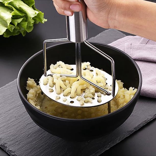 Machacador de patatas, prensador de patatas doble duradero de acero inoxidable Triturador de patatas diseñado meticulosamente
