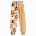 thumbnail image 7 of TOWED22 Women Halloween Sweatpants Cute Ghost Graphic Track Pants Drawstrings High Waisted Bottom Active Joggers with Pocket(Light Yellow,XXL), 7 of 7