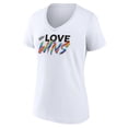 thumbnail image 2 of Women's White Detroit Red Wings Love Wins V-Neck T-Shirt, 2 of 3
