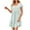 Light Blue, variant on Pisexur Womens Dresses Cotton Linen Dress V Neck Solid Color Midi Dress Short Sleeve Tiered Flowy Sundress Summer Casual Loose Beach Dress Knee-Length Vacation A Line Mini Dress
