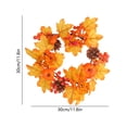 thumbnail image 3 of Bcylexb Fall Harvest Wreaths, 11.8" Maple Leaf Door Wreaths Artificial Autumn Wreath for Front Door Thanksgiving Wall Home Decor, 3 of 6