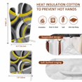 thumbnail image 6 of Oven Mitt and Pot Holders SetYellow Grey Heat Resistance Oven Gloves with Non-Slip Surface Kitchen Oven Mitts and Hot Pads for Cooking Baking Grilling BBQ, Abstract Geometric Circle, 6 of 9