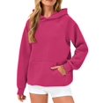 thumbnail image 1 of Womens Oversized Hoodies Waffle Sweatshirts Fall Fashion Pullover Sweaters Winter Clothes Red S, 1 of 8
