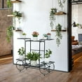 thumbnail image 5 of Metal Plant Stand Indoor: 6 Tier Garden Cart Flower Planter Pot Holder Parisian Style Wrought Iron Display Shelf Rack Decorating Garden Home  Condo Porch, 5 of 7