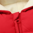 thumbnail image 7 of Winter Romper for Baby Boys Girls Warm Down Jumpsuit Double Zip Hooded Jacket Thicken Coat Snowsuit Red 0-3 Months, 7 of 7