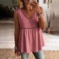 thumbnail image 6 of Women's Eyelet Tank Tops Casual Sleeveless V-Neck Blouses Empire Waist Trendy Boho Summer Beach Vacation Outfits, 6 of 6