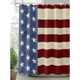 thumbnail image 2 of Fsddascl Vintage 4th of July Shower Curtain Set - 60" x 72" Washable Bathtub Curtain with 12 Hooks, Independence Day Red Blue Waterproof Fabric Stall Shower Curtains for Bathroom/Bathtub Décor, 2 of 6