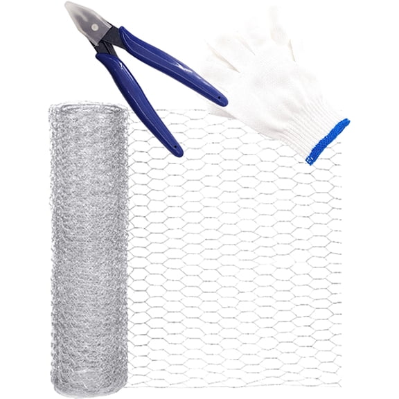 FESTFENDS Hexagonal Galvanized Mesh Cloth Netting Wire 1 Set 15.72X0.04In