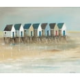 thumbnail image 2 of Jauneau, Jean 30x26 White Modern Wood Framed Museum Art Print Titled - Beach cabins I, 2 of 4