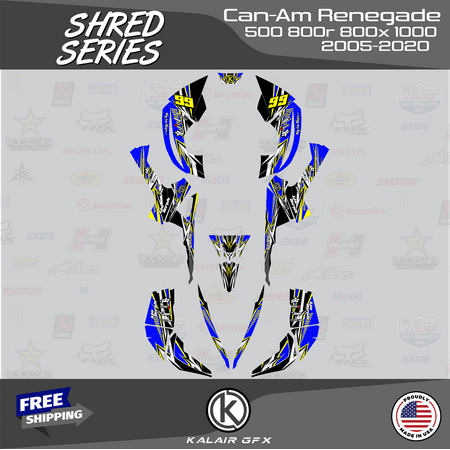 Kalair GFX Graphics Kit for Canam Renegade 500 800X 800R 1000 (All Years) Shred Series Kalair GFX Graphics Kit for Canam Renegade 500 800X 800R 1000 (All Years) Shred Series