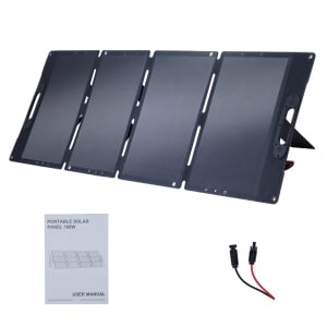 Solar Charging Panel, Portable Solar Panel for Power Station, Lightweight Foldable Solar Panel with 23.5% High Efficiency, Mc 4 Solar Cable, Ip65 Waterproof, for Outdoor Camping Rv Trip Blackout 100W