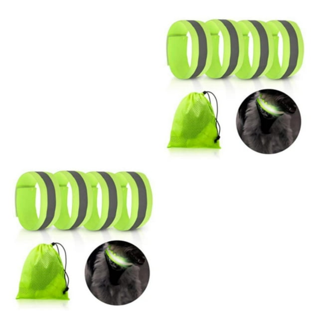 Decodeary 4 Pcs/ensemble Bandes de Course Réfléchissantes Réglables pour Cyclistes de Nuit Convient à la Plupart des Tailles 2Ensemble