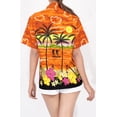 thumbnail image 3 of HAPPY BAY Women's Short Sleeve Tops Hawaiian Overshirt XL Pumpkin, Clouds, 3 of 4