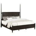 thumbnail image 6 of Niguel Brown Poster Bed - Queen Size Wood Frame with Floating Headboard &amp; Metallic Tip Posts for Chic Bedroom, 87.25" L, Vietnamese Origin, 6 of 12
