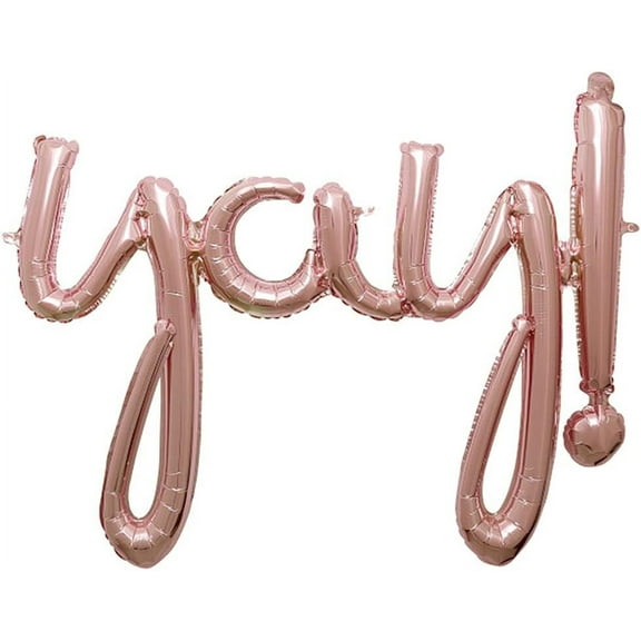 Rose Gold "Yay!" Balloon Script (Each)