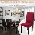 thumbnail image 7 of 4Pcs Chair Covers Stretch Dining Chair Slipcover Removable Chair Protector for Dining Room, Hotel, Ceremony, Machine Washable Small square Jacquard Knitted Fabric, 7 of 7