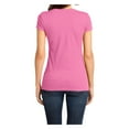 thumbnail image 2 of Yellow Rooster Women's Juniors Very Important V-Neck Cotton Tee True Pink S, 2 of 6