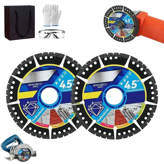 4.5" Multifunction Saw Blade, Multi-Purpose Saw Blades : Cut Through Anything for Unmatched Power and Precision, All Purpose Grinder Blades for Cutting Tile, Marble, Metal(2Pcs)