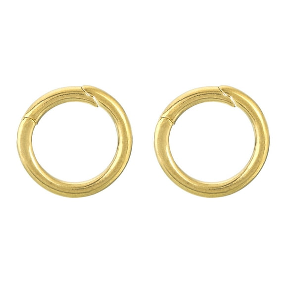 Uxcell 2Pack Metal Spring O Rings 0.87"(22mm), Brass Spring Keyring Buckles Round Snap Buckle for Keychains Purse