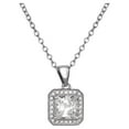 thumbnail image 3 of Believe by Brilliance Women's Square Cubic, Earrings and Pendant Set, Brass and Silver-Plated Chain, 3 of 12