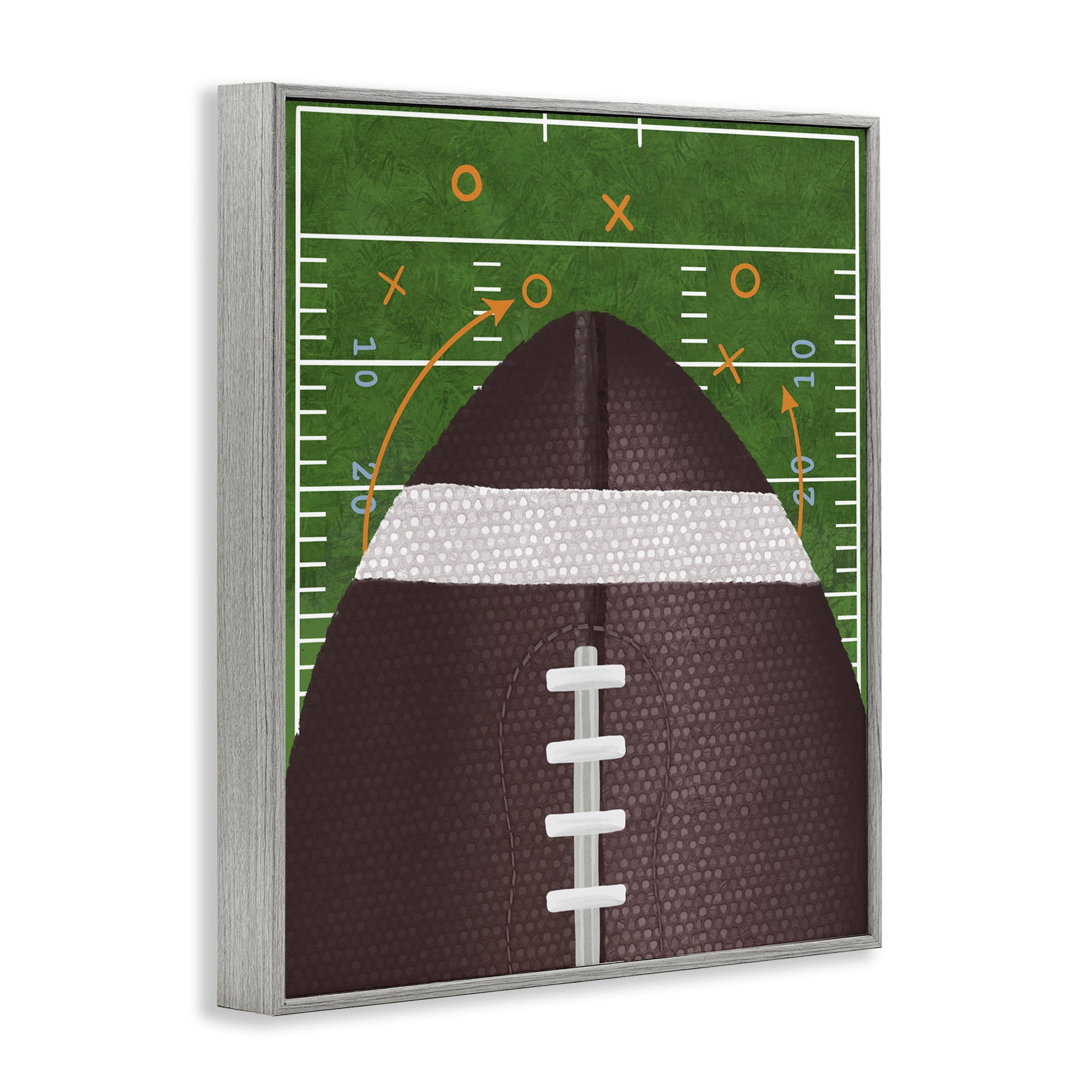 Stupell Industries Football Field Tactics Gray Framed Giclee Art, design by Jennifer Stith