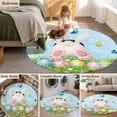 thumbnail image 5 of Round Rug 4Ft Washable Non-Slip, Easter Circle Area Rugs for Living Room Bedroom, Spring Colorful Easter Eggs Bunny Butterfly Blue Indoor Floor Mats Carpet Runner for Home Decor Aesthetic, 5 of 8