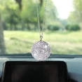thumbnail image 4 of Espejo retrovisor del coche con bola de cristal brillante, adorno de decoración del hogar con diamantes de imitación, atrapasueños de cristal, decoración glamorosa, regalo de Año Nuevo, 4 of 5