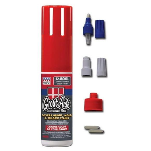 Grout-Aide 05857 4 oz Squeeze Action Applicator Bottle, Charcoal - Pack of 6