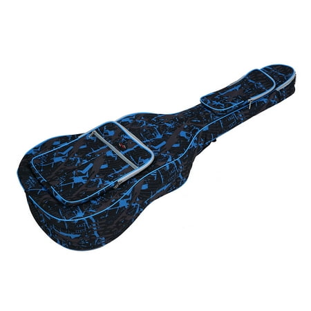 600D Water-resistant Oxford Cloth Camouflage Blue Double Stitched Padded Straps Gig Bag Guitar Carrying Case for 41Inchs Acoustic Classic Folk