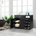 thumbnail image 3 of Zimtown Gabinete de almacenamiento independiente moderno, Gabinete de piso de baño, Gabinete de peluquero, Aparador de buffet de cocina, Gabinete de acento, Acabado negro Zimtown Contemporáneo, 3 of 8