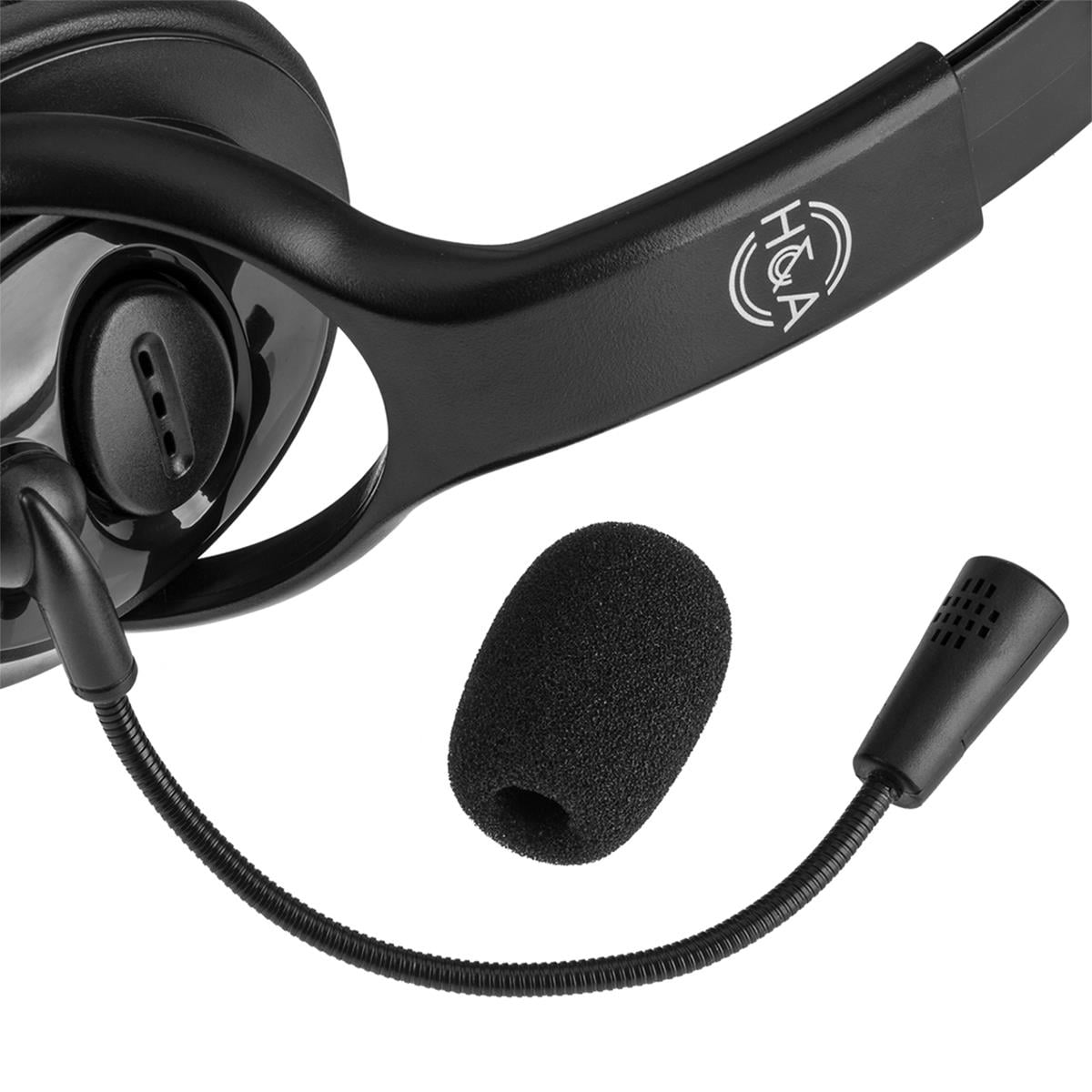 Adorama LX-USB05 USB Wired Headset with Microphone 6- Pack with In-Line Controls Professional Business Headphones VoIP Phone Computer Call Center Office