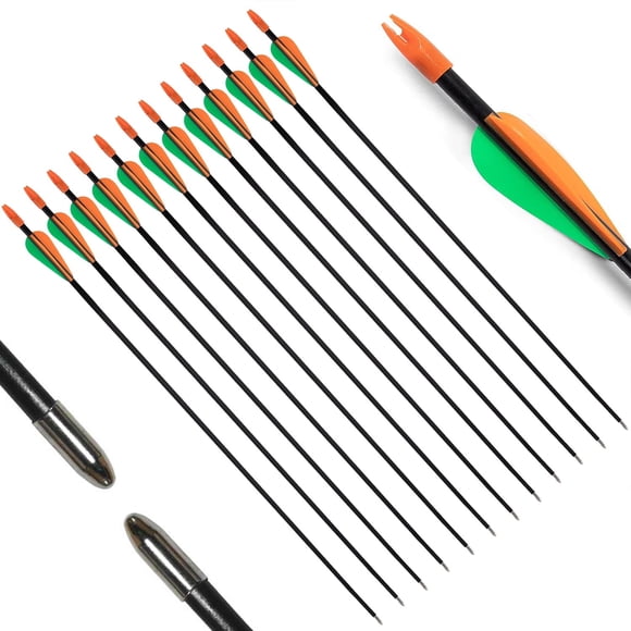 Piaoyu Archery 29" Fiberglass Archery Target Practice Arrows, for Teen, Woman or Beginner, for Practice Bow(Pack of 12)