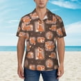 thumbnail image 2 of Sikiie Beautiful Fox Print Men's Hawaiian Shirt, Summer Beach Button Pocket Short Sleeve T-Shirt,XX-Large, 2 of 7
