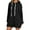 Black, variant on Women's Oversized Hoodie Dress Warmy Casual Pullover Tops Split Hem Drawstring Long Sweatshirt with Pocket Blue XXL