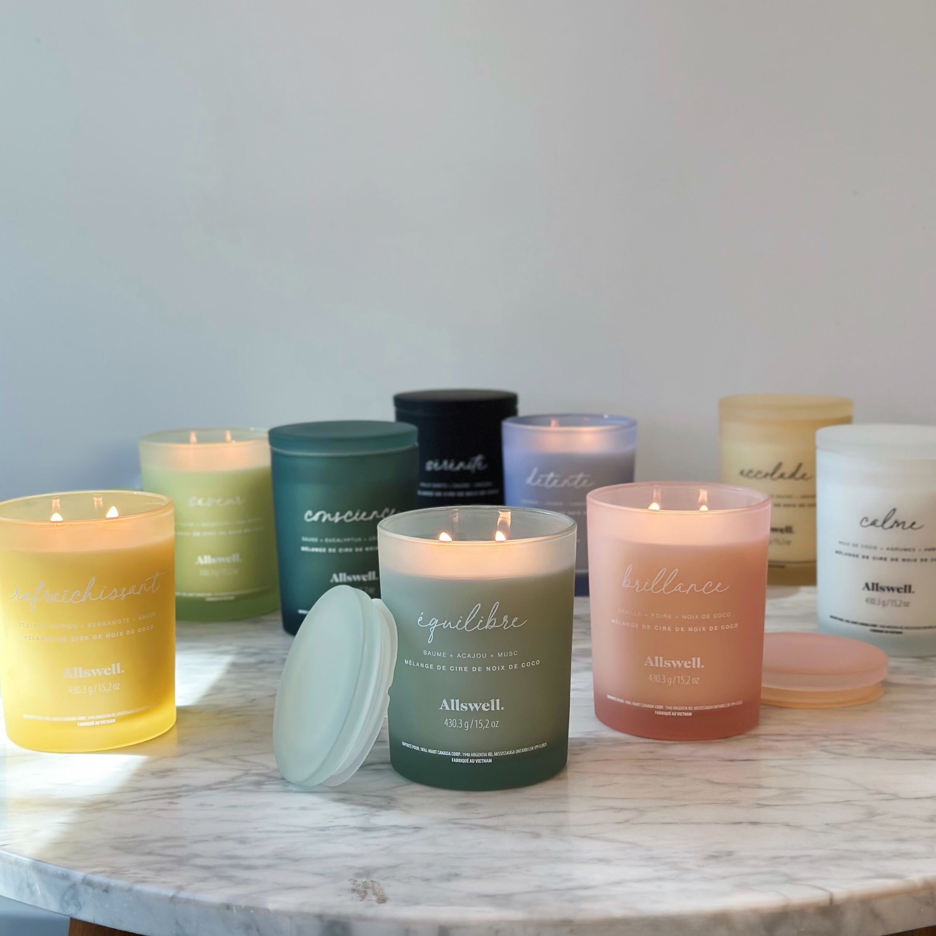 Allswell Scented 15 oz. Coconut Wax Spa Candle, Balance (Balsam + Mahogany + Musk)