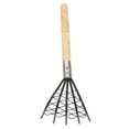 thumbnail image 4 of KAKOWELY Stainless Steel Rake with Wood Handle Clam Dragging 1Set 15x4In, 4 of 8