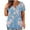 #01 Sky Blue, variant on Ichuanyi Womens Shirts , Women Plus Size V-neck Tie-dye Print Button Short Sleeve Tops T-Shirt Blouse