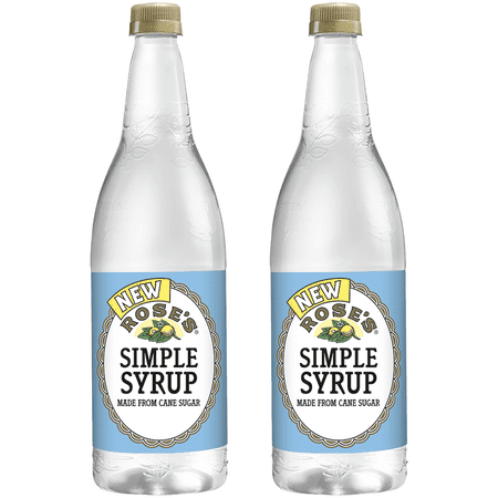 Rose’s Simple Syrup 2 Pack 1 Liter Bottle, | Perfect for Cocktails, Beverages, and Mixers