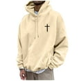 thumbnail image 2 of LEKDFST God Loves You Hoodie Christian Faith Over Fear hoodie Faith Sweatshirt Christian Religious Sayings Pullover Sweater Beige L, 2 of 8