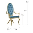 thumbnail image 2 of Tufted Arm Chairs in Teal Blue Velvet and Gold Stainless Steel (Set of 2), 2 of 3