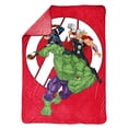 thumbnail image 2 of Avengers with Captain America, Hulk, and Thor Kids Blanket, 62 x 90, Microfiber, Red, Marvel, 2 of 5