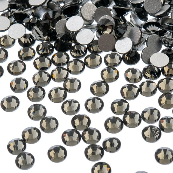 Crystal Lane DIY 288pcs SS16 (4mm) Black Diamond | Glass Round Flat Back Rhinestones