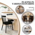 thumbnail image 6 of ClinQ Wooden Windsor Dining Chair Set of 2，Modern Classic Armless Kitchen Side Chairs with a Padded Seat and Sturdy Iron Legs for Dining Room, Black, 6 of 6