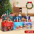 thumbnail image 3 of 12pcs Christmas Gift Bags Christmas Tote Bags With Handles, Non-Woven Large Christmas Bags For Gifts Wrapping Xmas Party Favors, 12.8×6.7×9.8in, 3 of 8